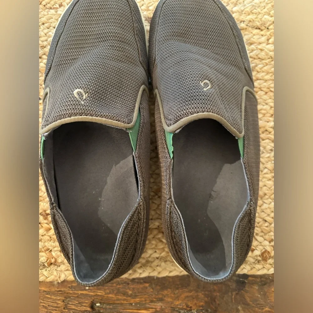 OluKai Nohea Mesh Mustang Lime‎ Peel Slip On Casual Mens size 9.5